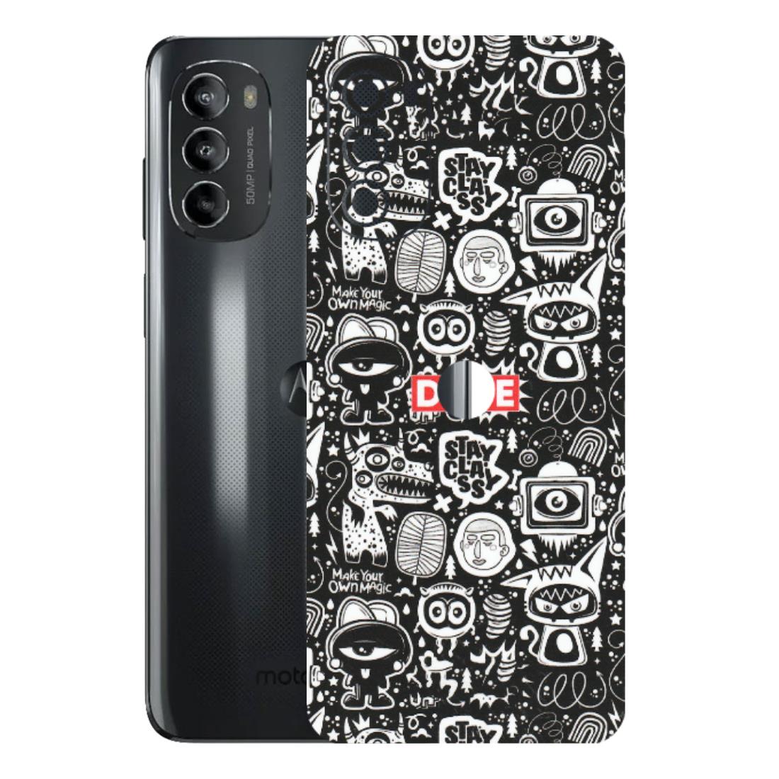 Motorola Phone Skins (All Models) - Dope Stay Classy Black Doodles - Matte Finish (M-126) Motorola Moto G82 (5G)