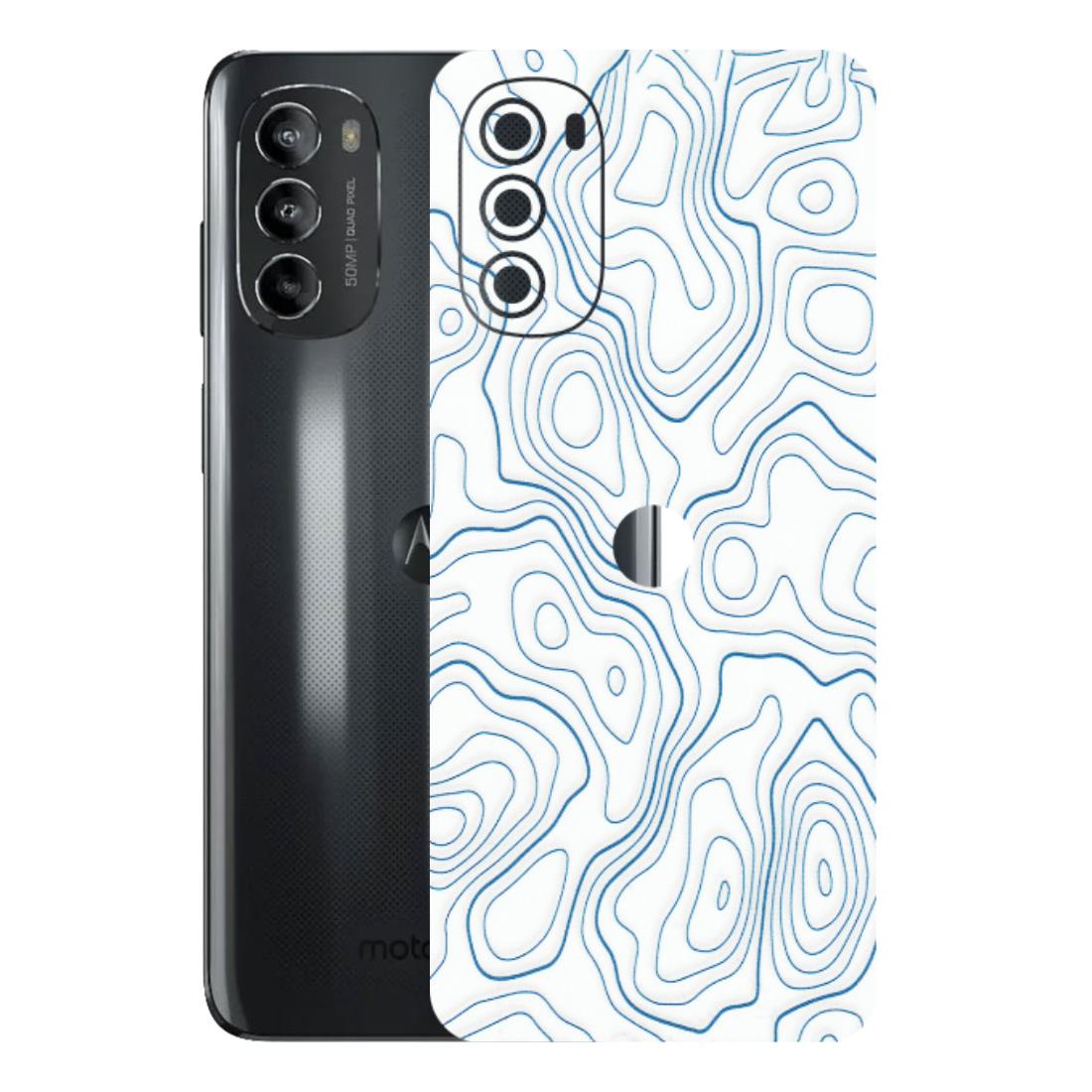 Motorola Phone Skins (All Models) - Blue And White Swirls - Matte Finish (M-139) Motorola Moto G82 (5G)
