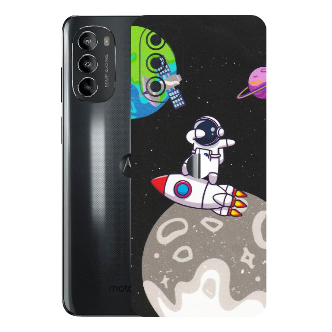 Motorola Phone Skins (All Models) - Astronaut Vibing Toon Running - Matte Finish (M-39) Motorola Moto G82 (5G)