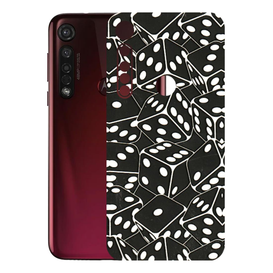 Motorola Phone Skins (All Models) - Big Black Dices - 3D Embossed Finish (L-106) Motorola Moto G8 Plus