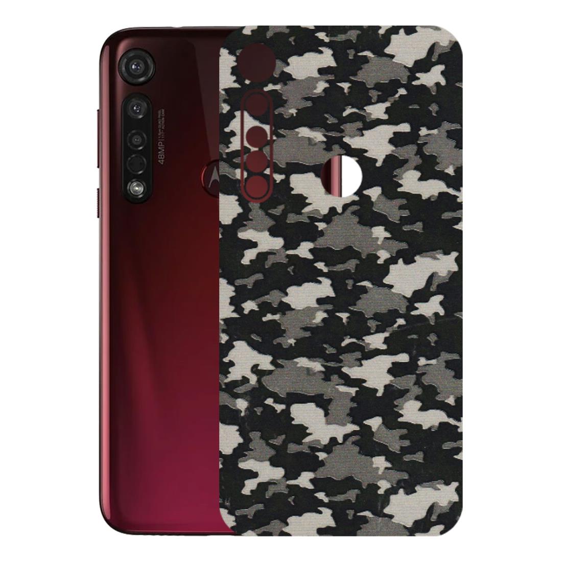 Motorola Phone Skins (All Models) - Black/Grey Camoflaunge - 3D Embossed Finish (L-142) Motorola Moto G8 Plus