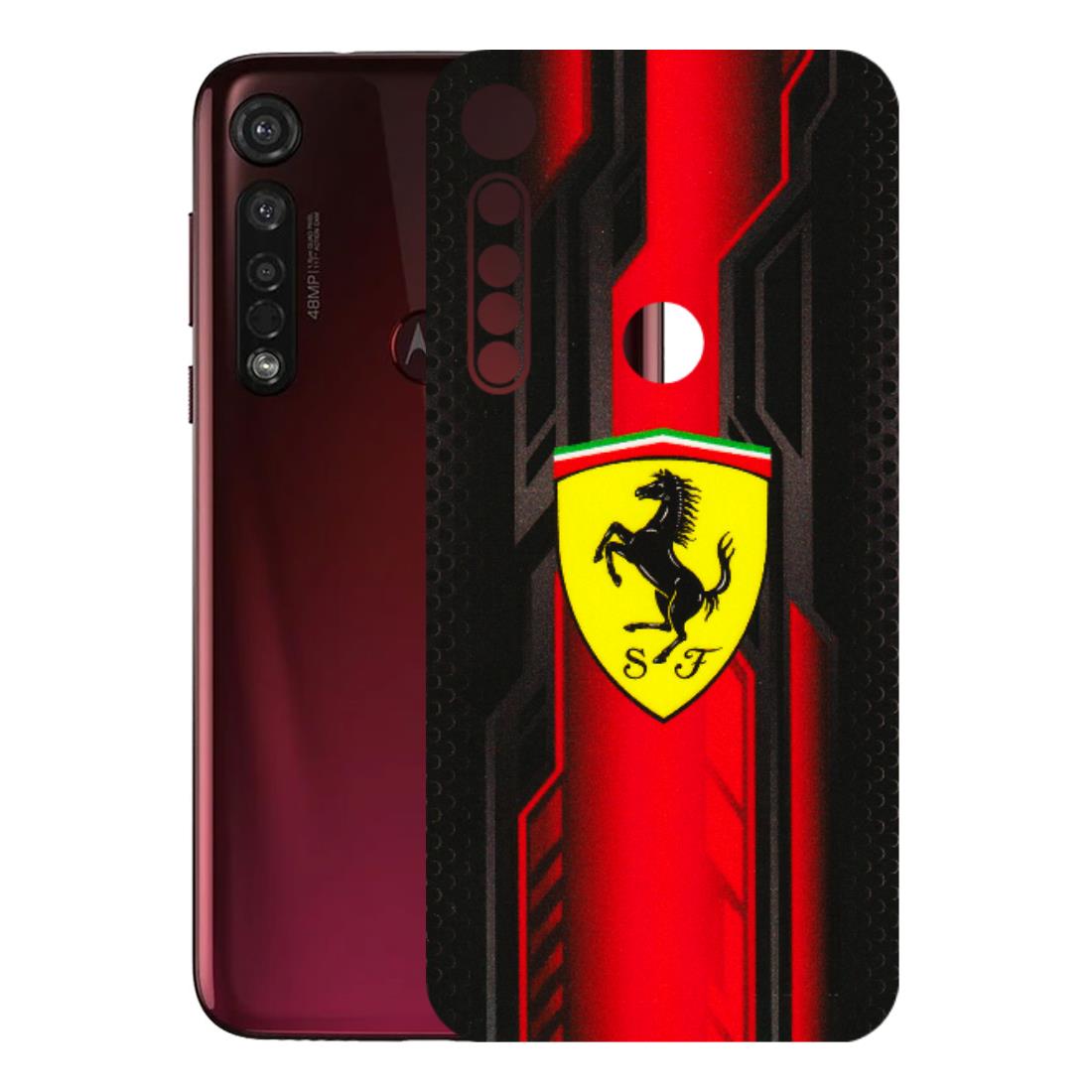 Motorola Phone Skins (All Models) - Black Ferrari Logo - 3D Embossed Finish (L-253) Motorola Moto G8 Plus
