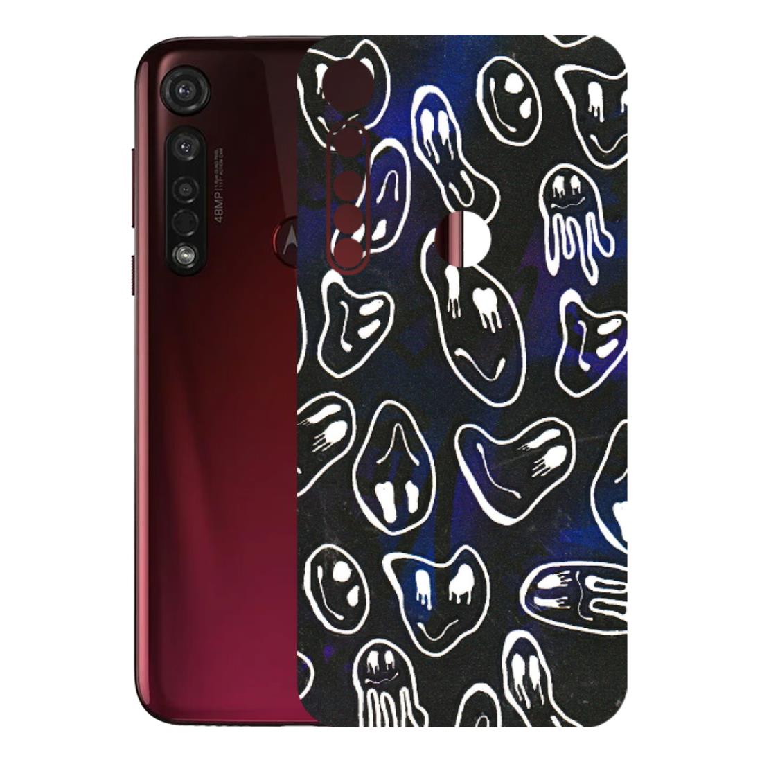 Motorola Phone Skins (All Models) - Distorted Smileys - 3D Embossed Finish (L-92) Motorola Moto G8 Plus
