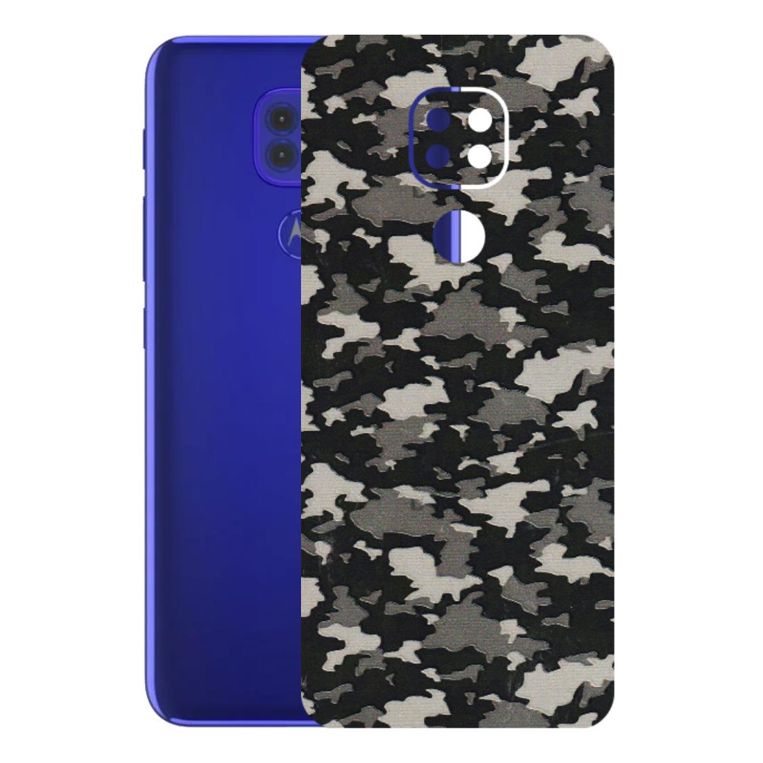 Motorola Phone Skins (All Models) - Black/Grey Camoflaunge - 3D Embossed Finish (L-142) Motorola Moto G9