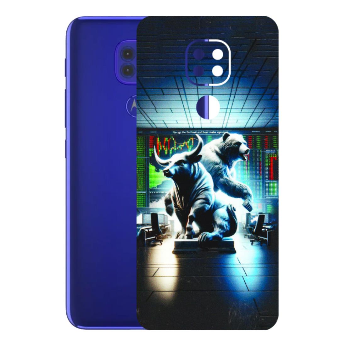 Motorola Phone Skins (All Models) - Stock Market Sensex Bear vs Bulls - 3D Embossed Finish (L-15) Motorola Moto G9