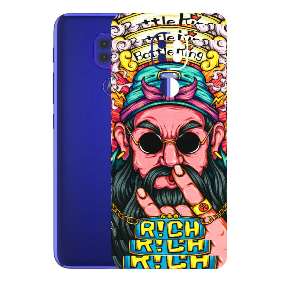 Motorola Phone Skins (All Models) - Battle King Dude Face - 3D Embossed Finish (L-178) Motorola Moto G9