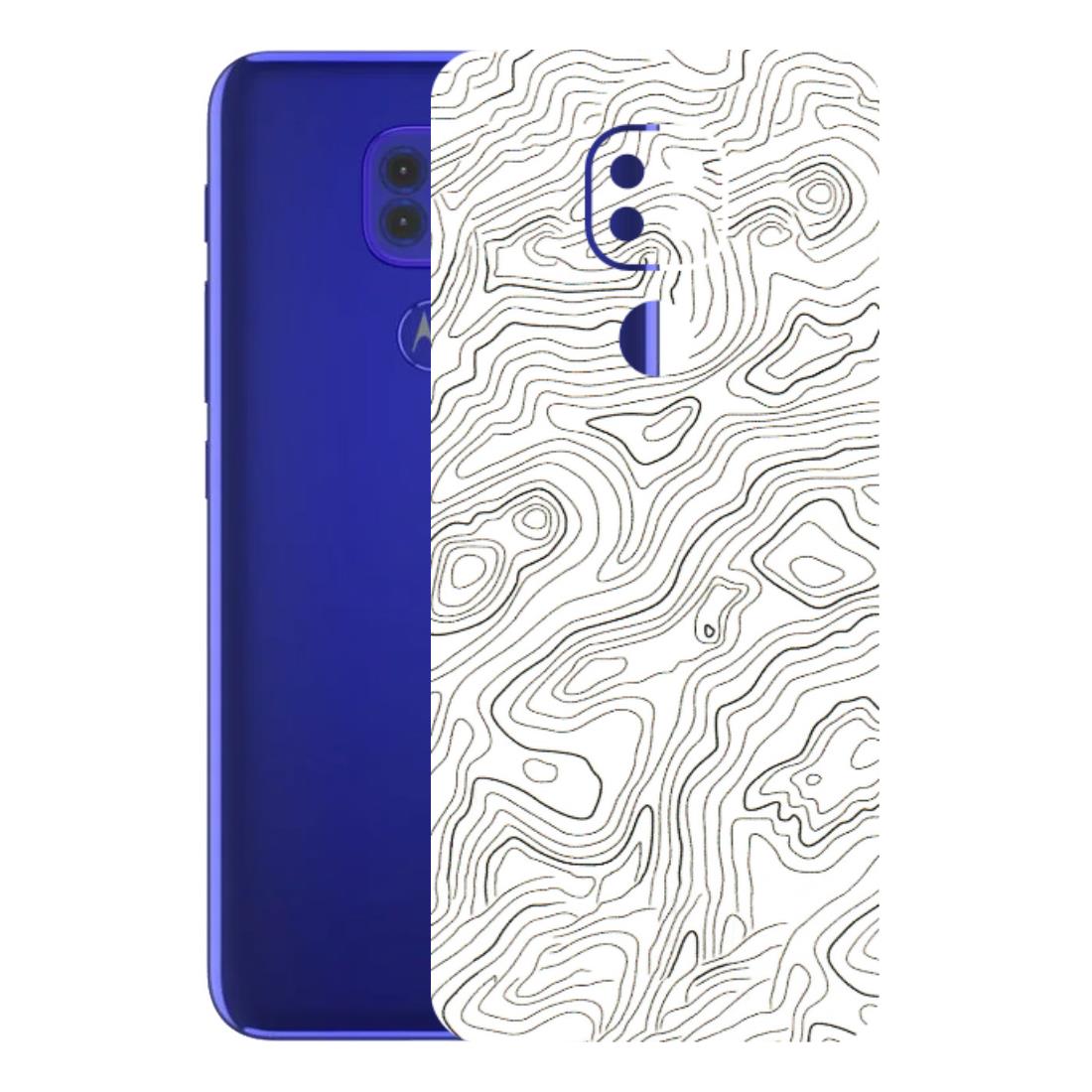 Motorola Phone Skins (All Models) - White Black Swirls - 3D Embossed Finish (L-219) Motorola Moto G9