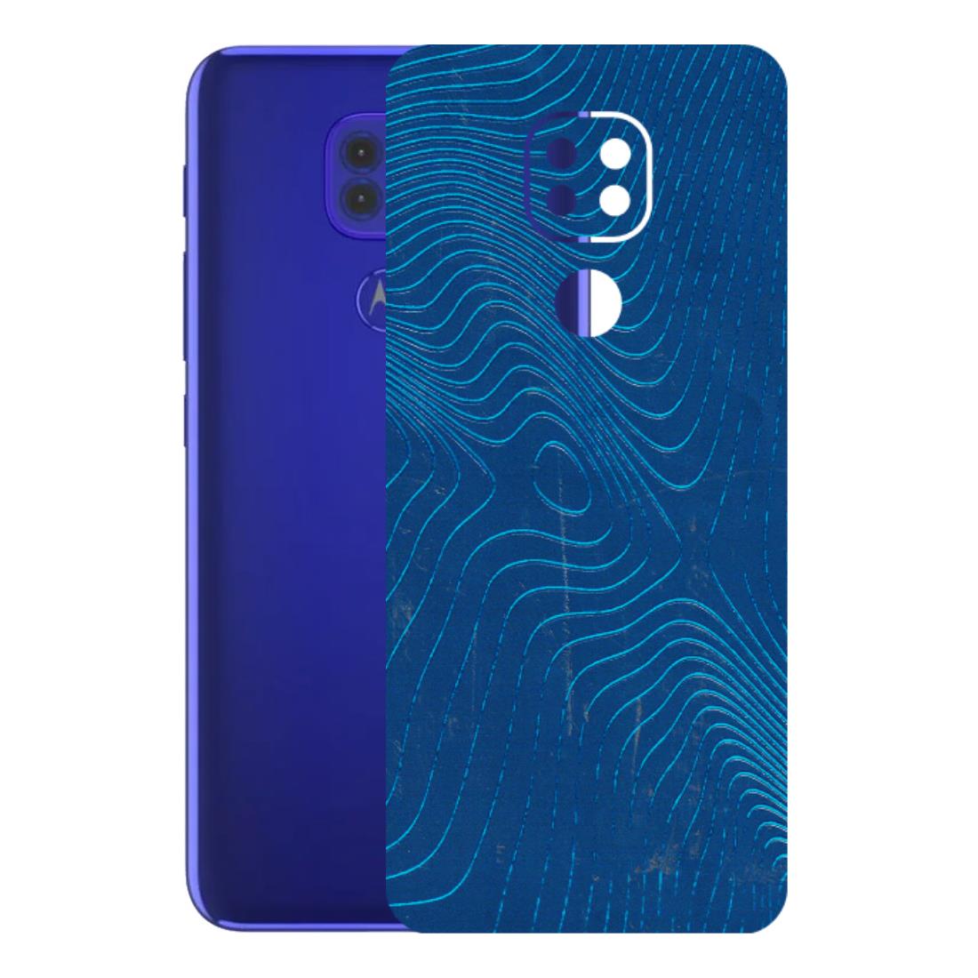 Motorola Phone Skins (All Models) - Abstract Blue Line Map - 3D Embossed Finish (L-272) Motorola Moto G9