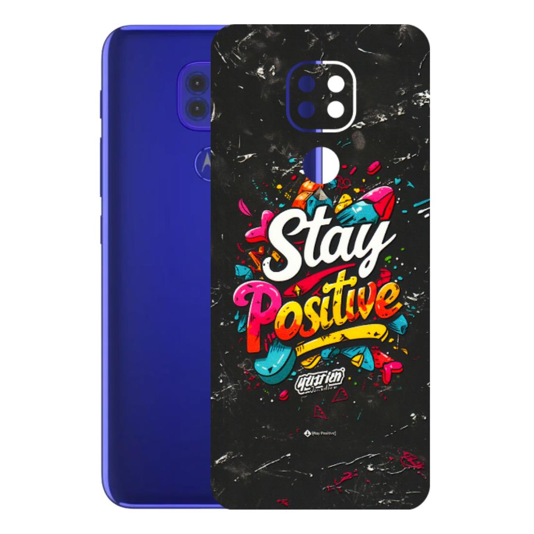 Motorola Phone Skins (All Models) - Stay Positive Black - 3D Embossed Finish (L-31) Motorola Moto G9