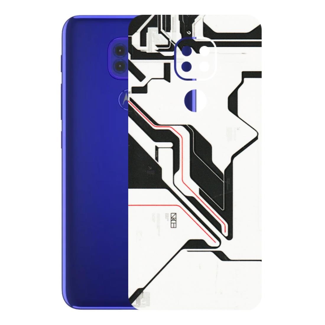 Motorola Phone Skins (All Models) - White Techy Logo - 3D Embossed Finish (L-312) Motorola Moto G9