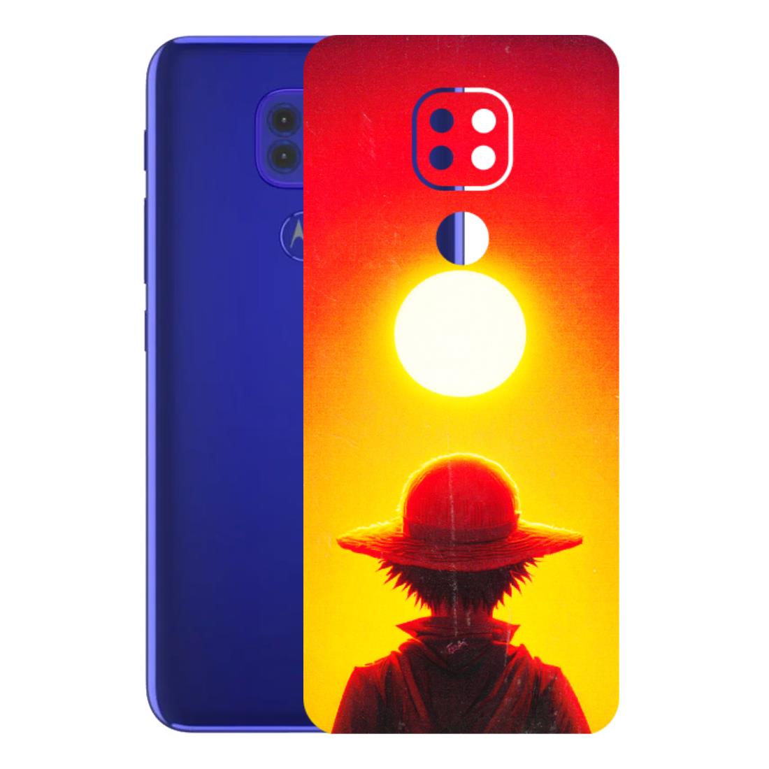 Motorola Phone Skins (All Models) - Cool Sunset With Monkey D.Luffy Anime - 3D Embossed Finish (L-329) Motorola Moto G9