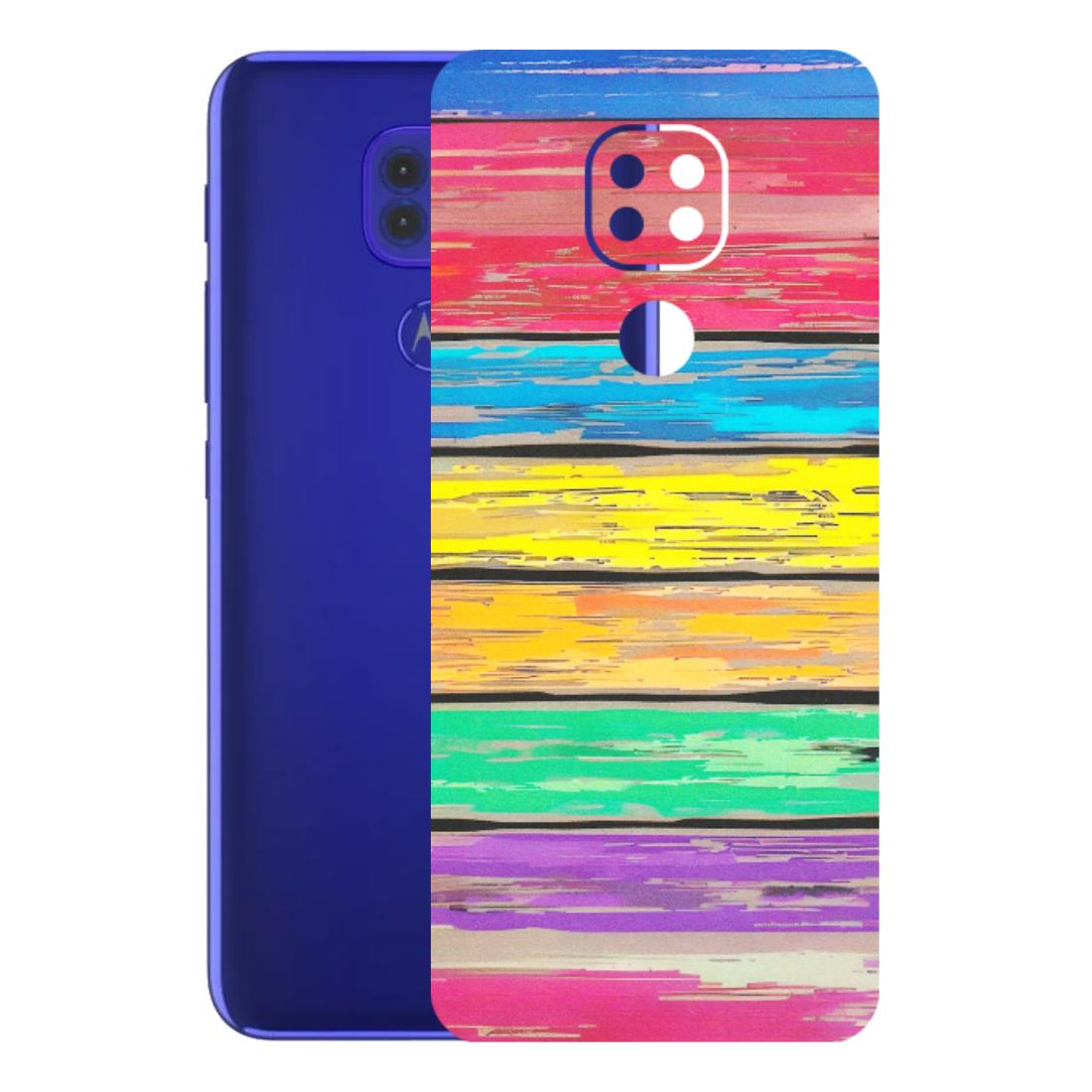 Motorola Phone Skins (All Models) - Multi Colour Wooden Wall - Matte Finish (M-96) Motorola Moto G9