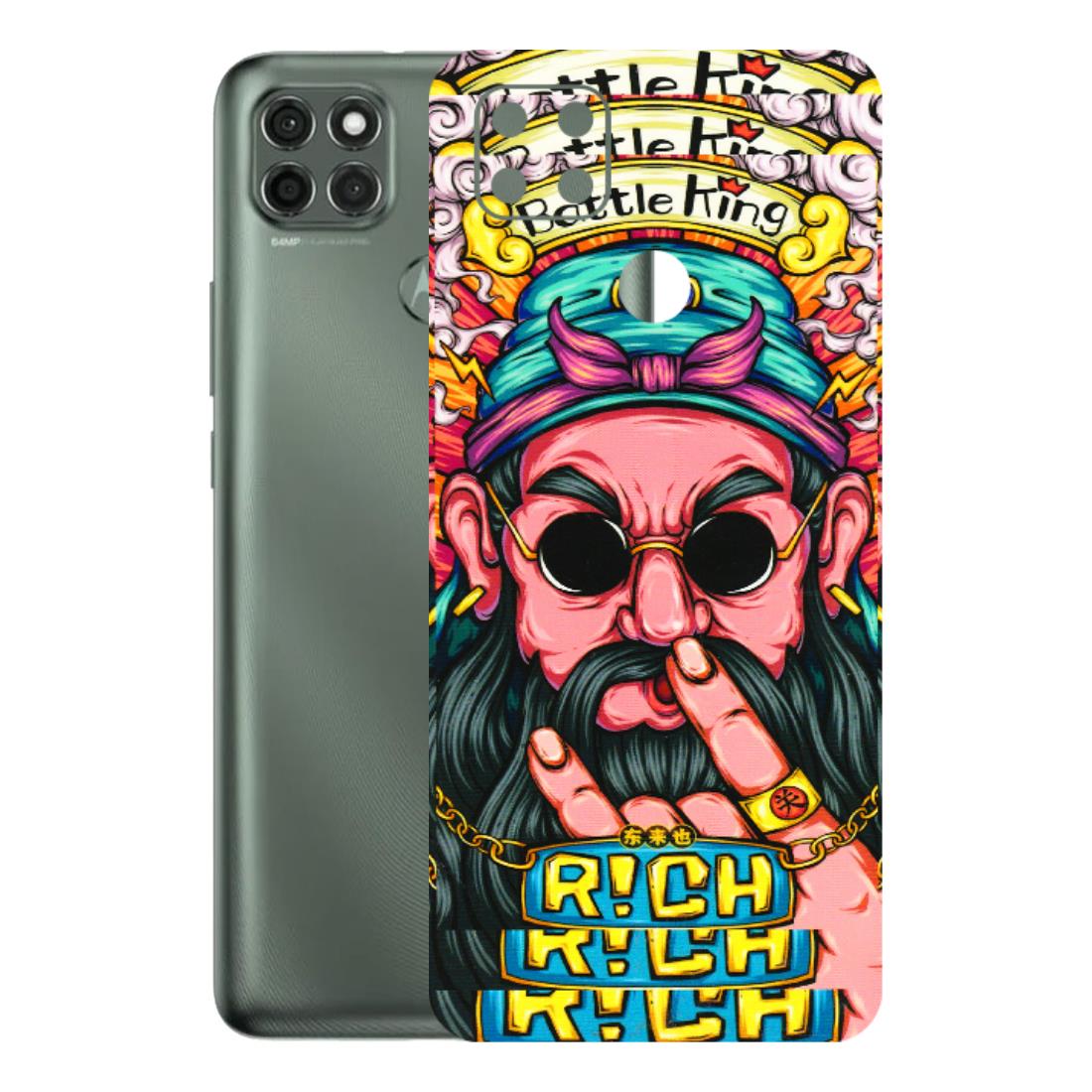 Motorola Phone Skins (All Models) - Battle King Dude Face - 3D Embossed Finish (L-178) Motorola Moto G9 Power