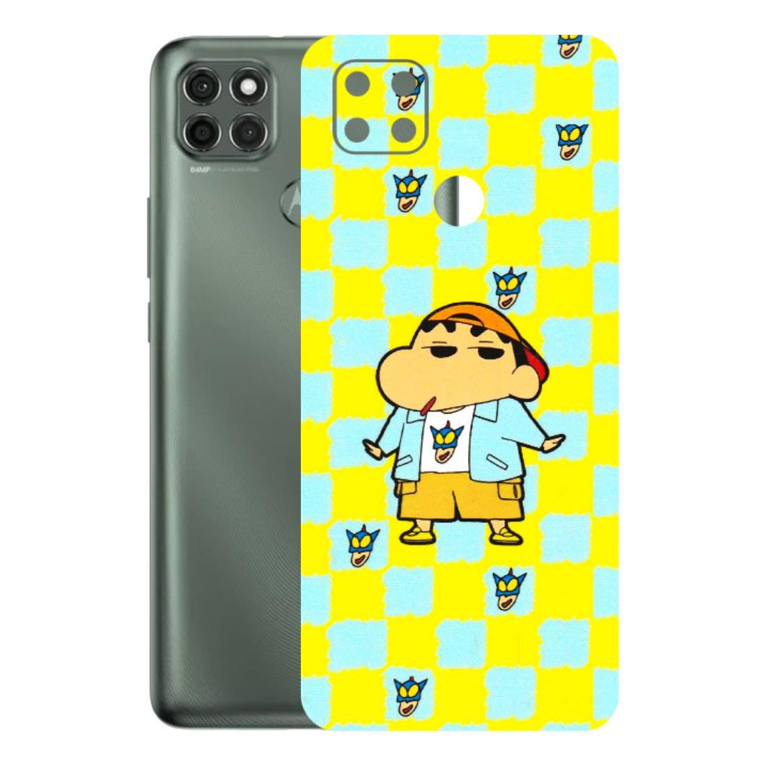 Motorola Phone Skins (All Models) - Yellow Blue Shinchan Cute - 3D Embossed Finish (L-221) Motorola Moto G9 Power
