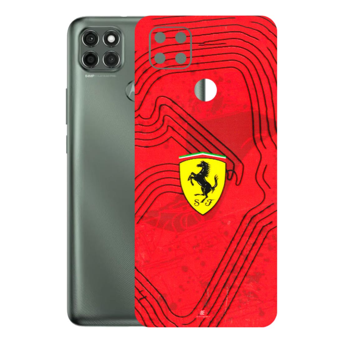 Motorola Phone Skins (All Models) - Red Ferrari Logo Stylish - 3D Embossed Finish (L-238) Motorola Moto G9 Power