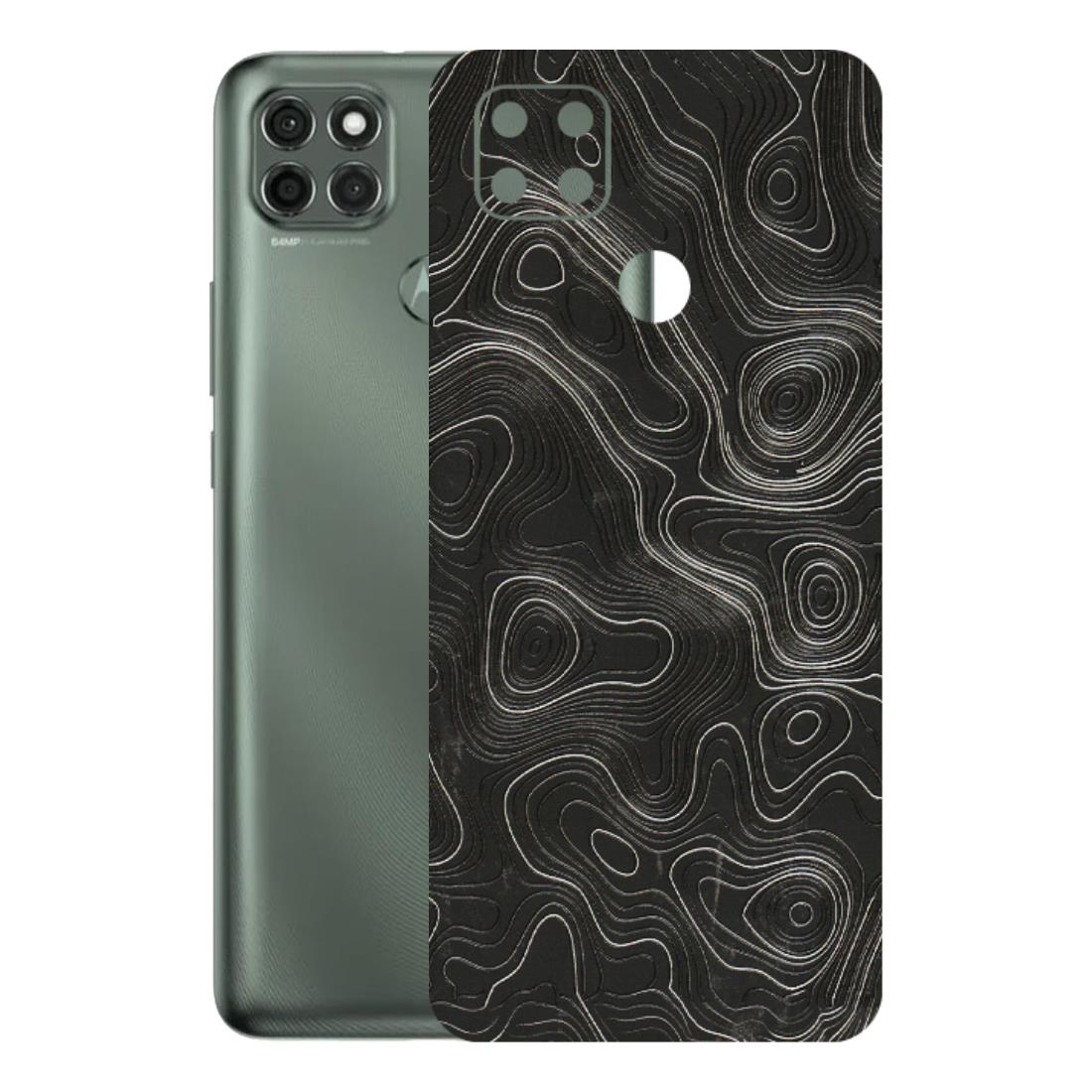 Motorola Phone Skins (All Models) - Abstract White Line Map - 3D Embossed Finish (L-269) Motorola Moto G9 Power