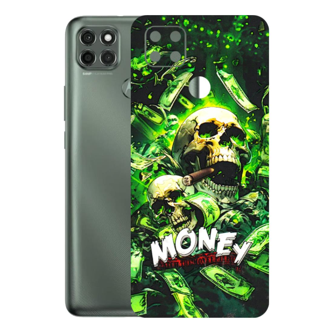 Motorola Phone Skins (All Models) - Skull Money - 3D Embossed Finish (L-303) Motorola Moto G9 Power