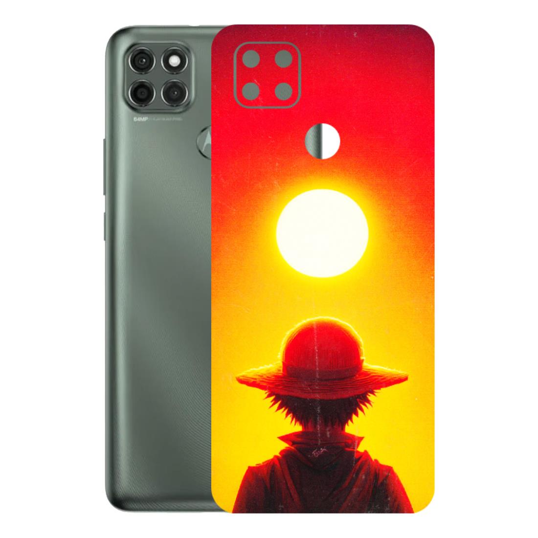 Motorola Phone Skins (All Models) - Cool Sunset With Monkey D.Luffy Anime - 3D Embossed Finish (L-329) Motorola Moto G9 Power