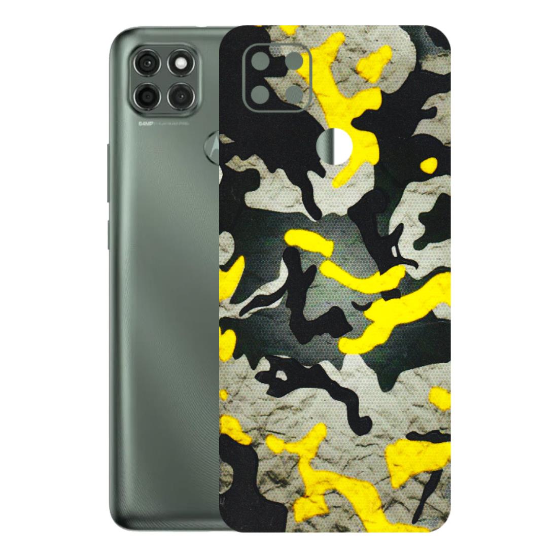 Motorola Phone Skins (All Models) - Yellow Camouflage - 3D Embossed Finish (L-61) Motorola Moto G9 Power