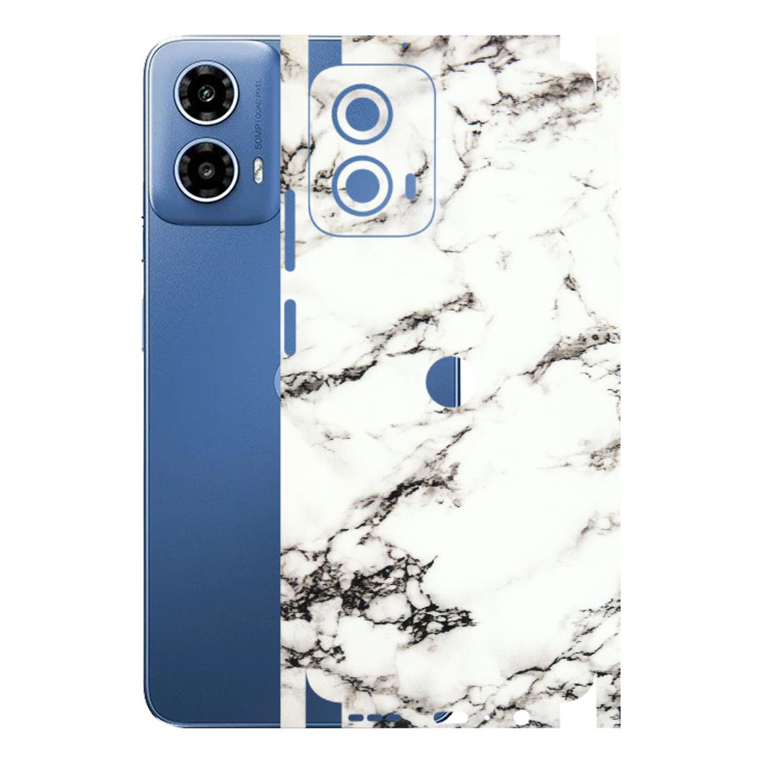 Motorola Phone Skins (All Models) - Black and White Marble Texture - 3D Embossed Finish (L-124) Motorola Moto G 34 (5G)