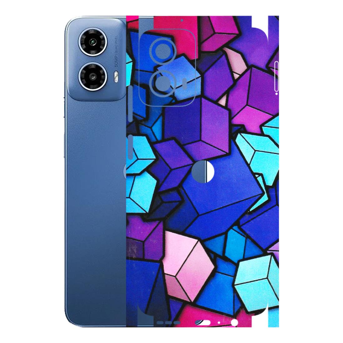 Motorola Phone Skins (All Models) - Cube Doodle - 3D Embossed Finish (L-141) Motorola Moto G 34 (5G)