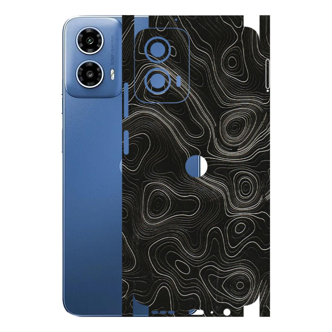 Motorola Phone Skins (All Models) - Black Swirl - 3D Embossed Finish (L-196) Motorola Moto G 34 (5G)