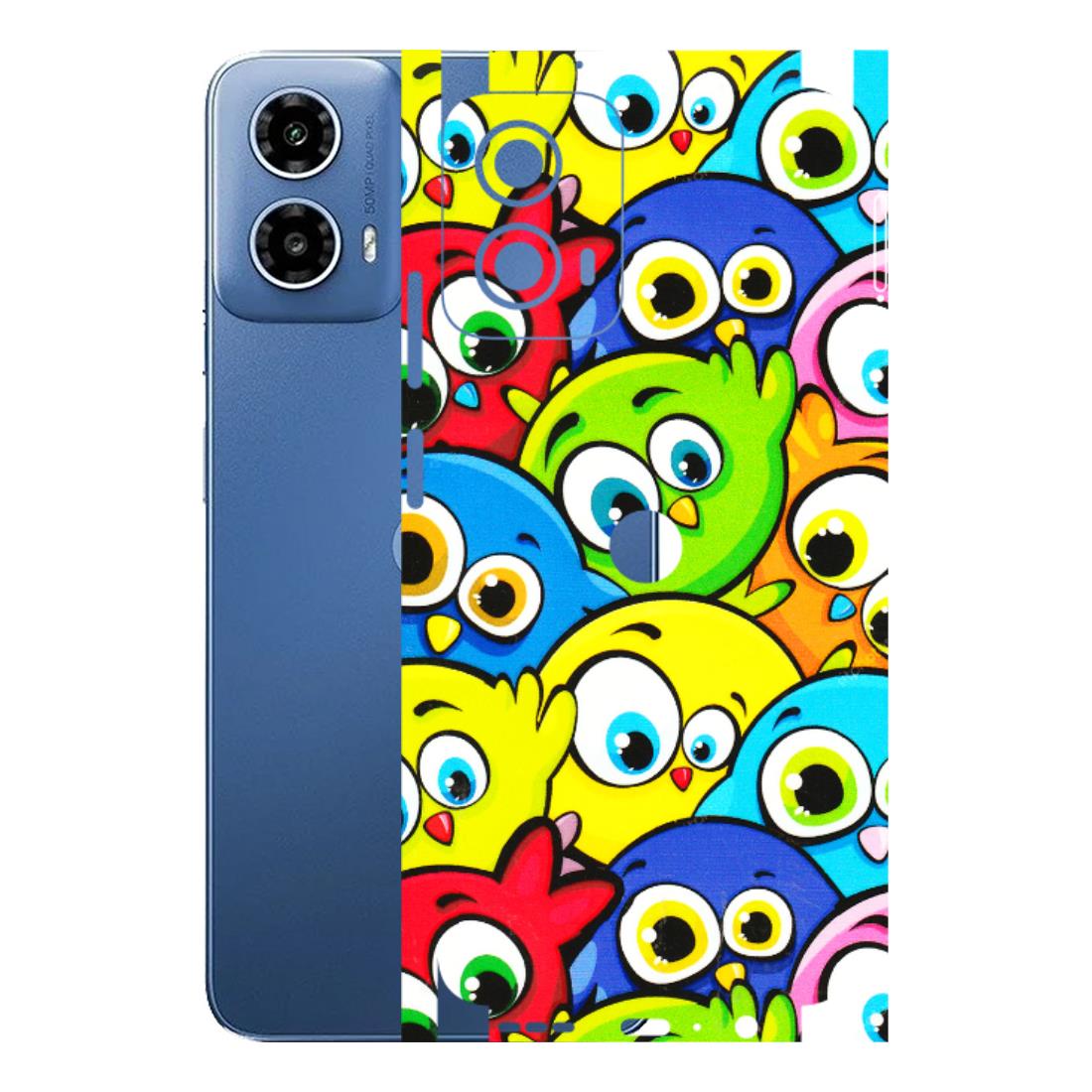 Motorola Phone Skins (All Models) - Cute Fluffy Birds - 3D Embossed Finish (L-213) Motorola Moto G 34 (5G)