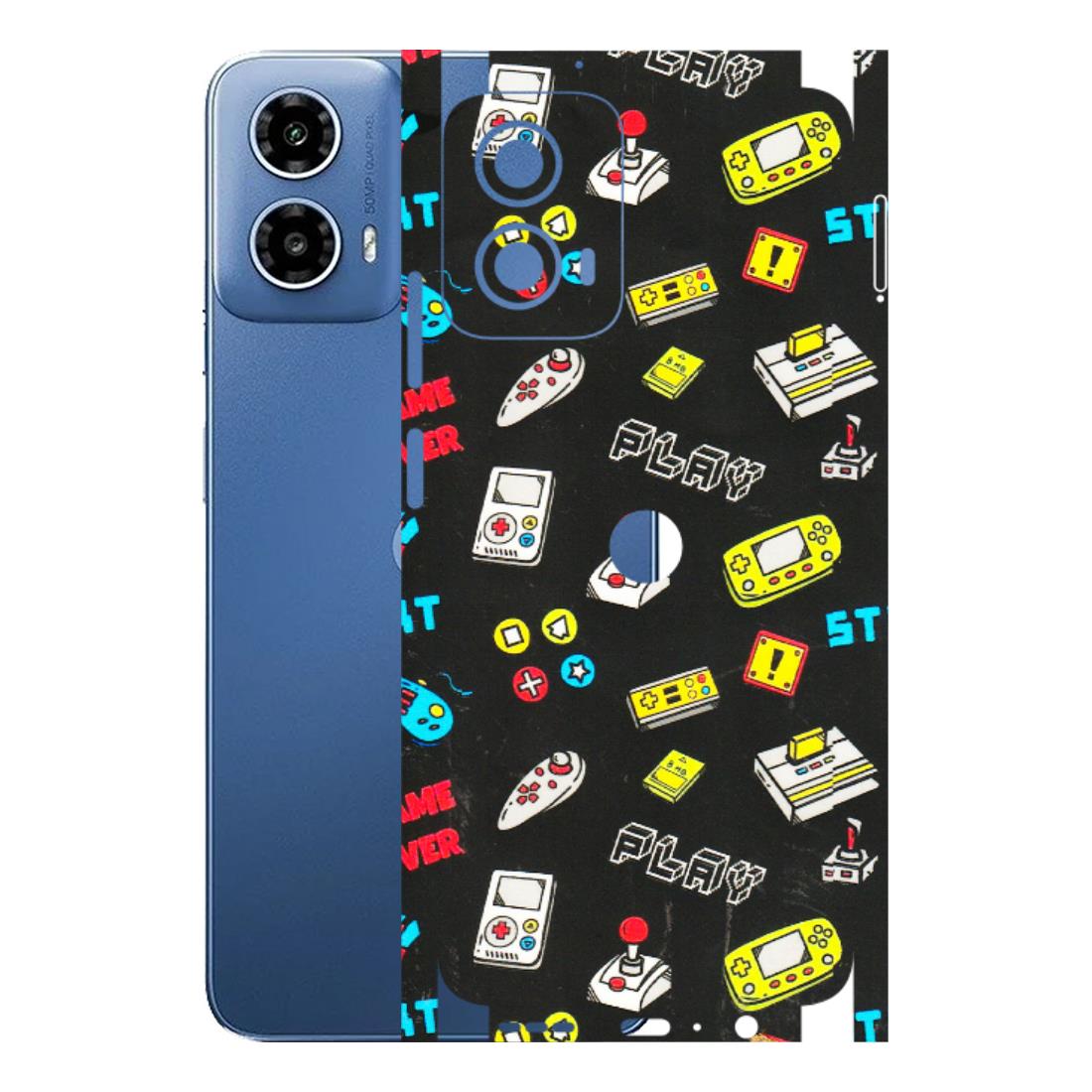 Motorola Phone Skins (All Models) - Gaming Doodles - 3D Embossed Finish (L-224) Motorola Moto G 34 (5G)
