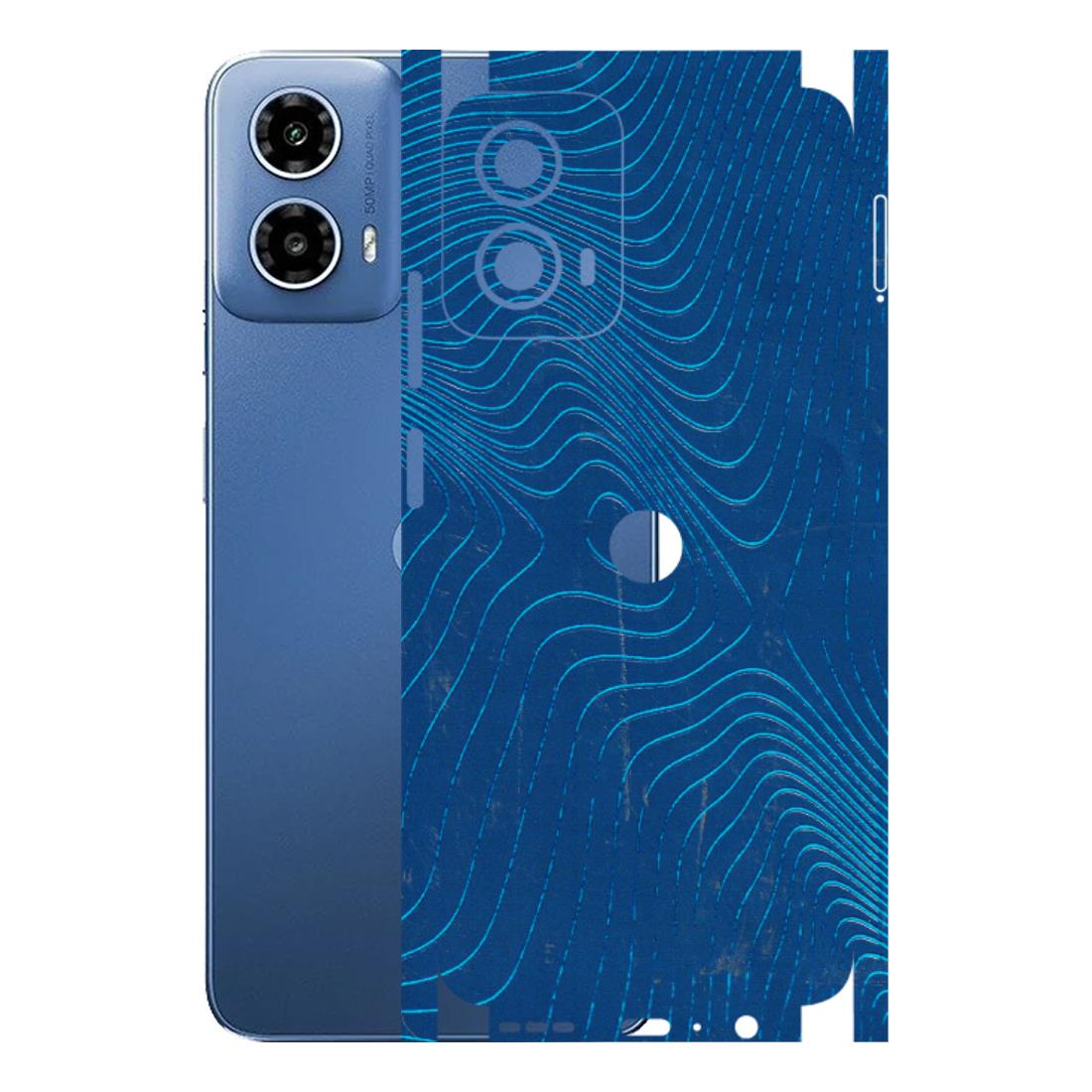 Motorola Phone Skins (All Models) - Abstract Blue Line Map - 3D Embossed Finish (L-272) Motorola Moto G 34 (5G)