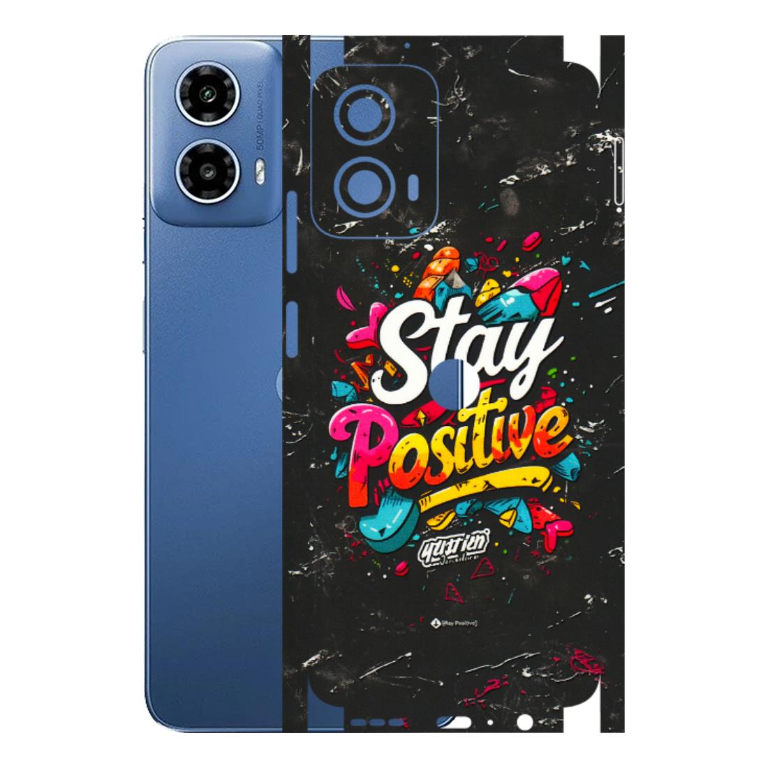 Motorola Phone Skins (All Models) - Stay Positive Black - 3D Embossed Finish (L-31) Motorola Moto G 34 (5G)