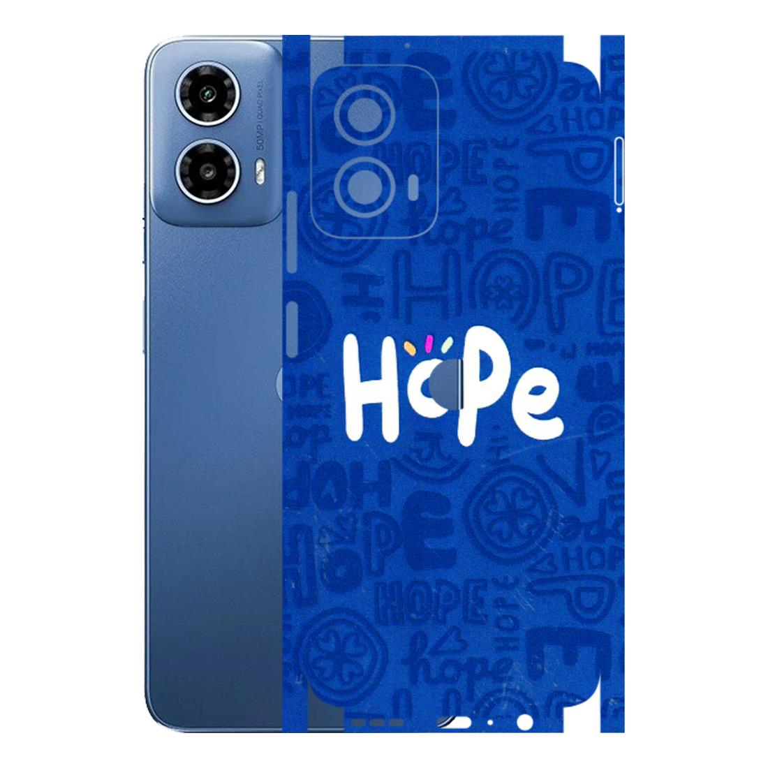 Motorola Phone Skins (All Models) - Hope Doodles Blue - 3D Embossed Finish (L-43) Motorola Moto G 34 (5G)