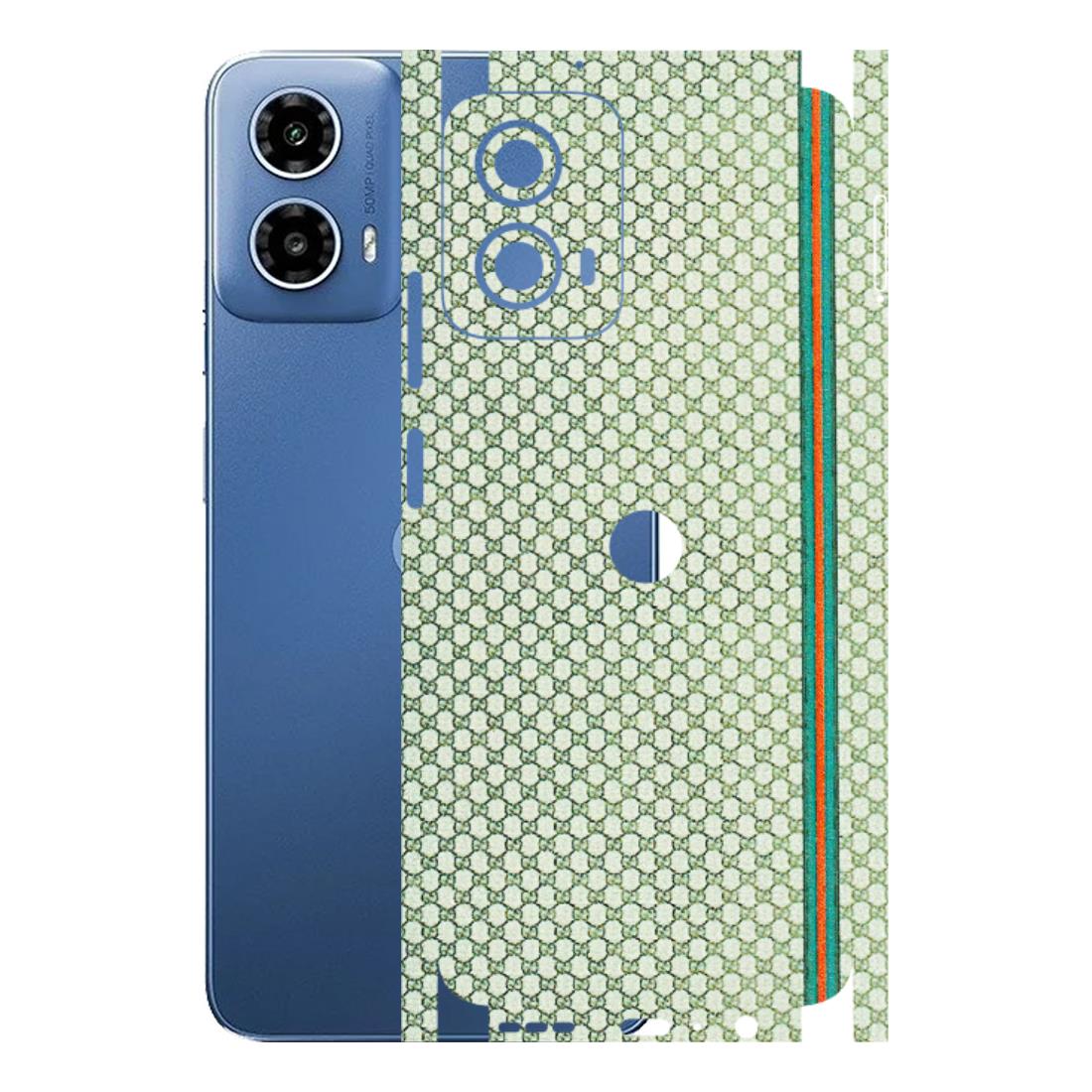 Motorola Phone Skins (All Models) - Gucci Fabric Pattern - 3D Embossed Finish (L-73) Motorola Moto G 34 (5G)