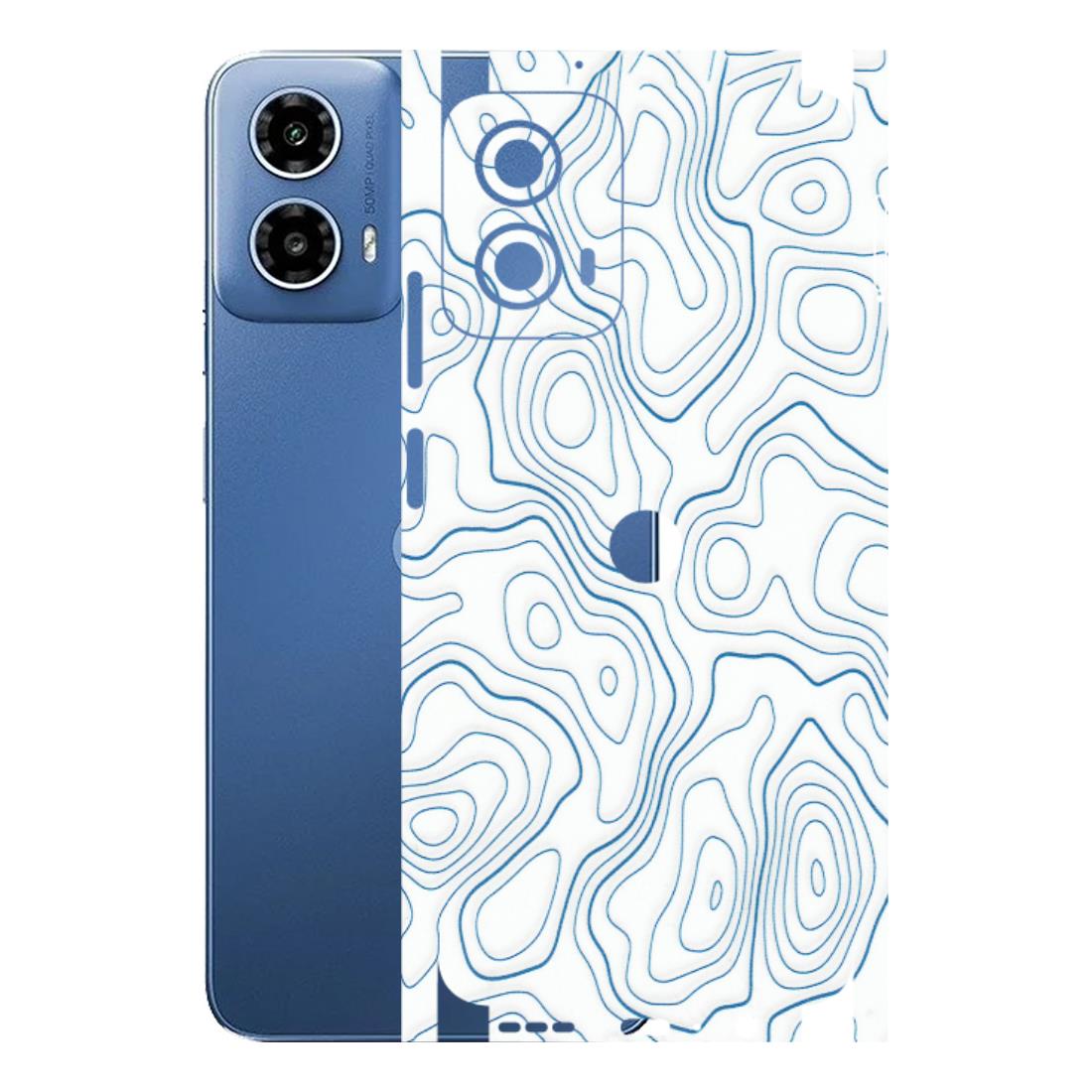 Motorola Phone Skins (All Models) - Blue And White Swirls - Matte Finish (M-139) Motorola Moto G 34 (5G)