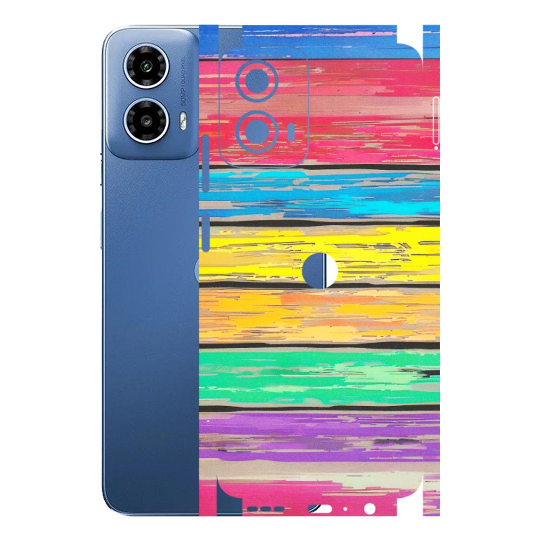 Motorola Phone Skins (All Models) - Multi Colour Wooden Wall - Matte Finish (M-96) Motorola Moto G 34 (5G)
