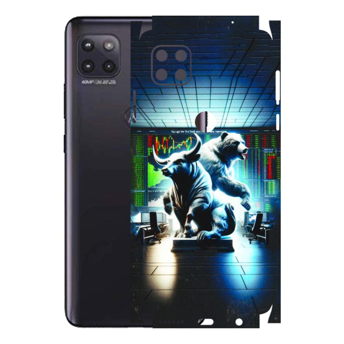 Motorola Phone Skins (All Models) - Stock Market Sensex Bear vs Bulls - 3D Embossed Finish (L-15) Motorola Moto G (5G)