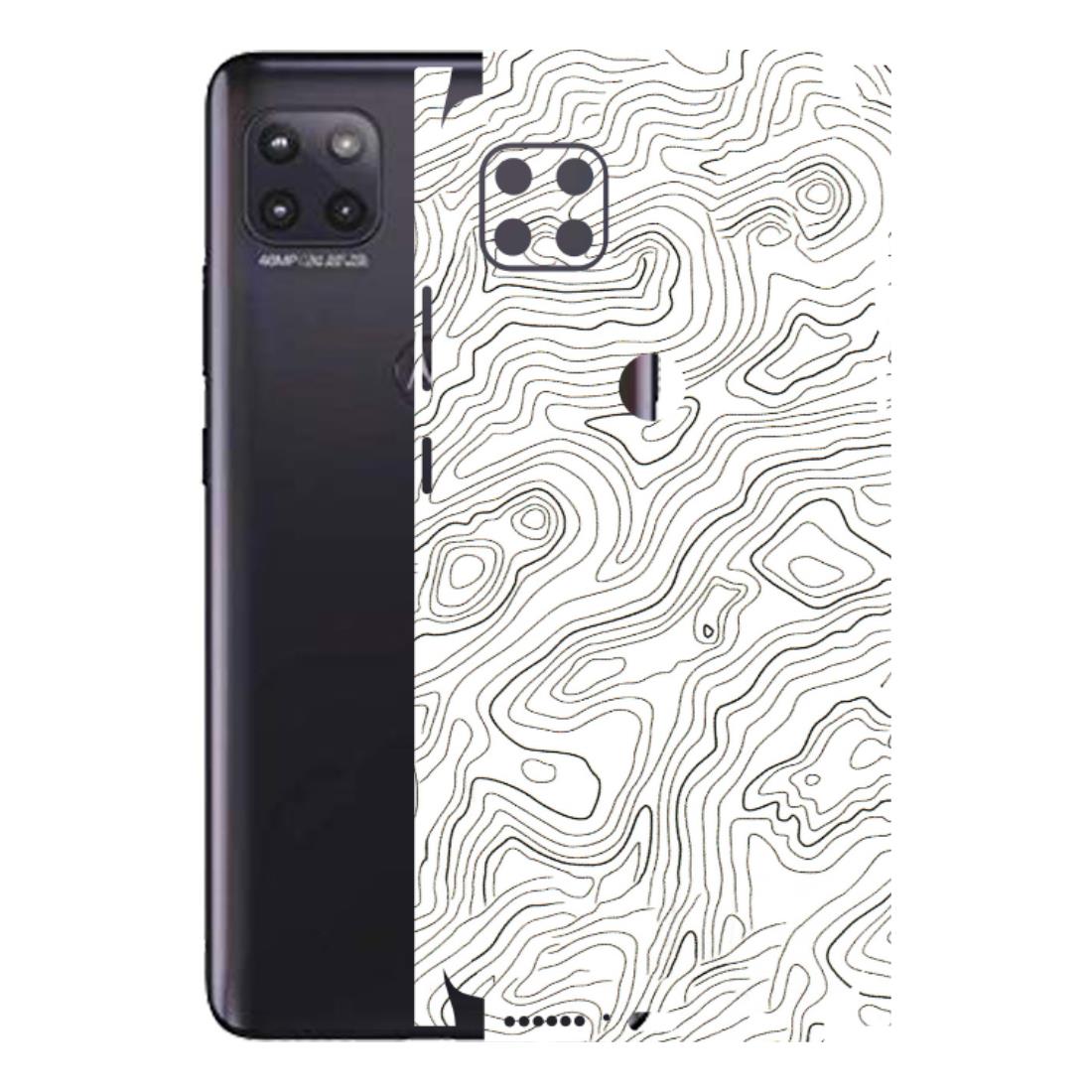 Motorola Phone Skins (All Models) - White Black Swirls - 3D Embossed Finish (L-219) Motorola Moto G (5G)