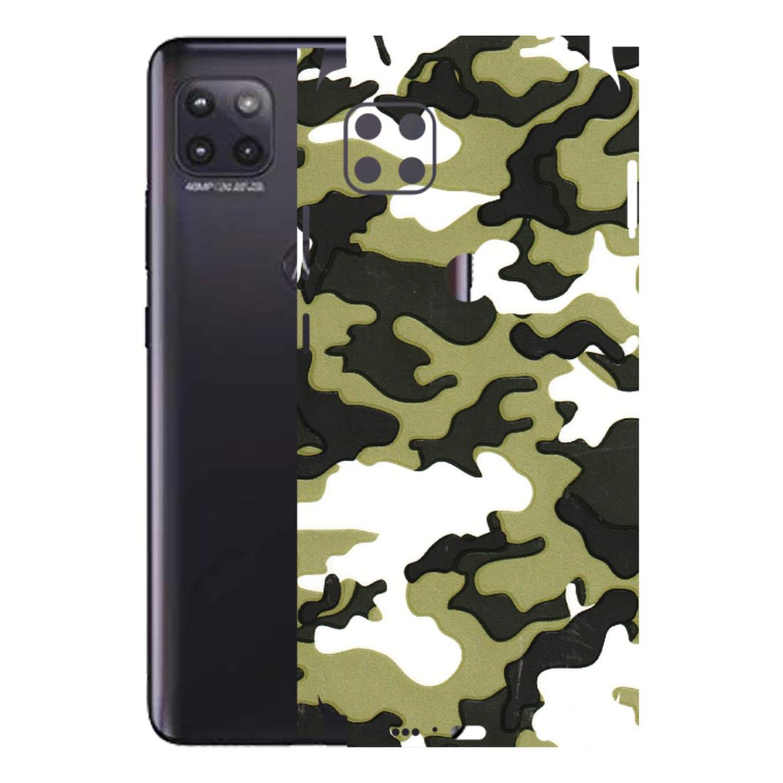 Motorola Phone Skins (All Models) - Camouflages White And Green - 3D Embossed Finish (L-243) Motorola Moto G (5G)