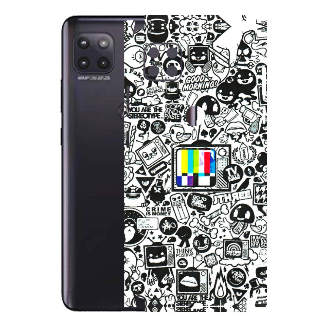 Motorola Phone Skins (All Models) - Doodles Positive Art - 3D Embossed Finish (L-263) Motorola Moto G (5G)