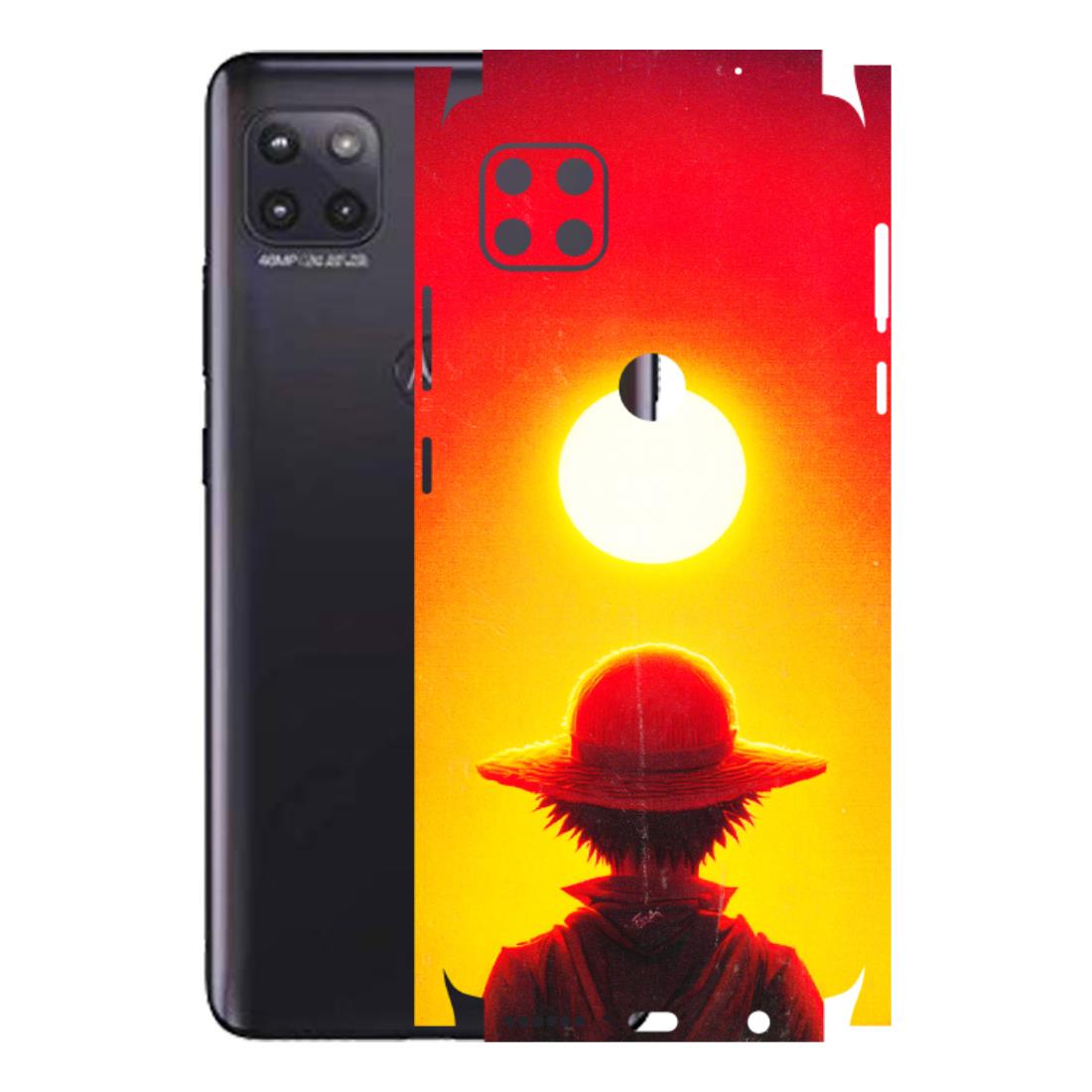 Motorola Phone Skins (All Models) - Cool Sunset With Monkey D.Luffy Anime - 3D Embossed Finish (L-329) Motorola Moto G (5G)