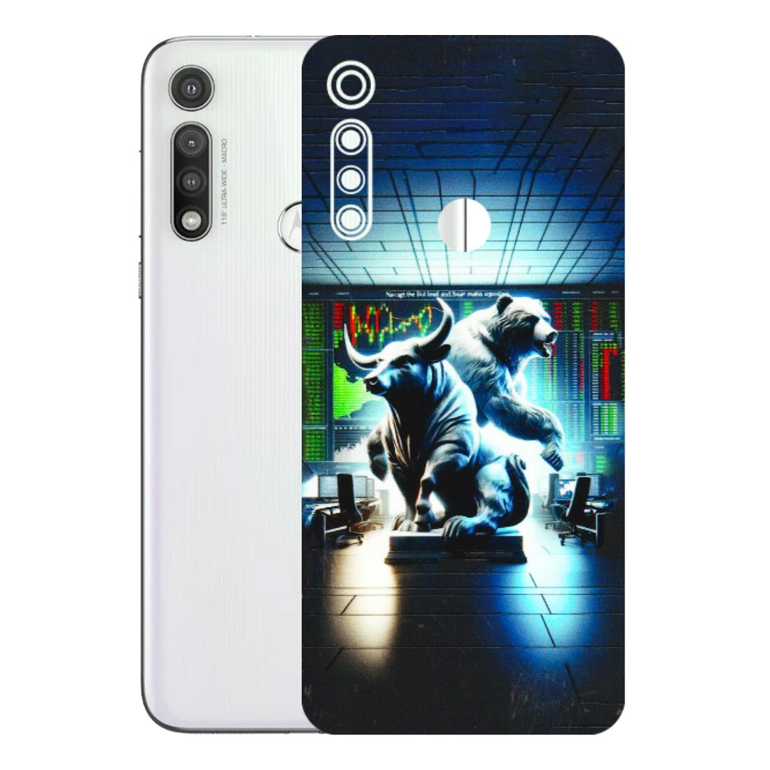 Motorola Phone Skins (All Models) - Stock Market Sensex Bear vs Bulls - 3D Embossed Finish (L-15) Motorola Moto G Fast