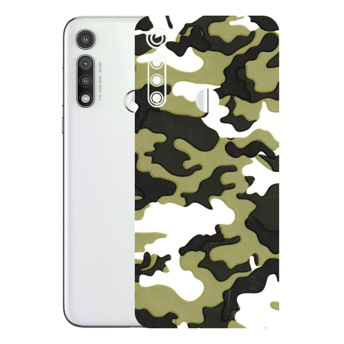 Motorola Phone Skins (All Models) - Camouflages White And Green - 3D Embossed Finish (L-243) Motorola Moto G Fast