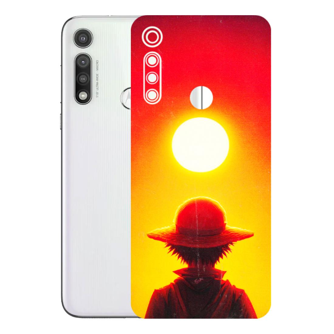 Motorola Phone Skins (All Models) - Cool Sunset With Monkey D.Luffy Anime - 3D Embossed Finish (L-329) Motorola Moto G Fast
