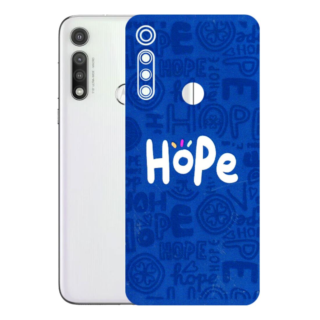 Motorola Phone Skins (All Models) - Hope Doodles Blue - 3D Embossed Finish (L-43) Motorola Moto G Fast
