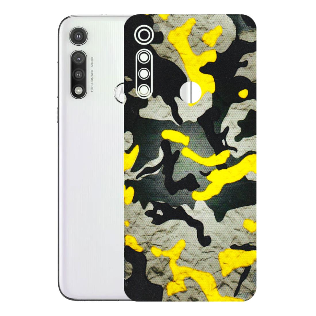 Motorola Phone Skins (All Models) - Yellow Camouflage - 3D Embossed Finish (L-61) Motorola Moto G Fast