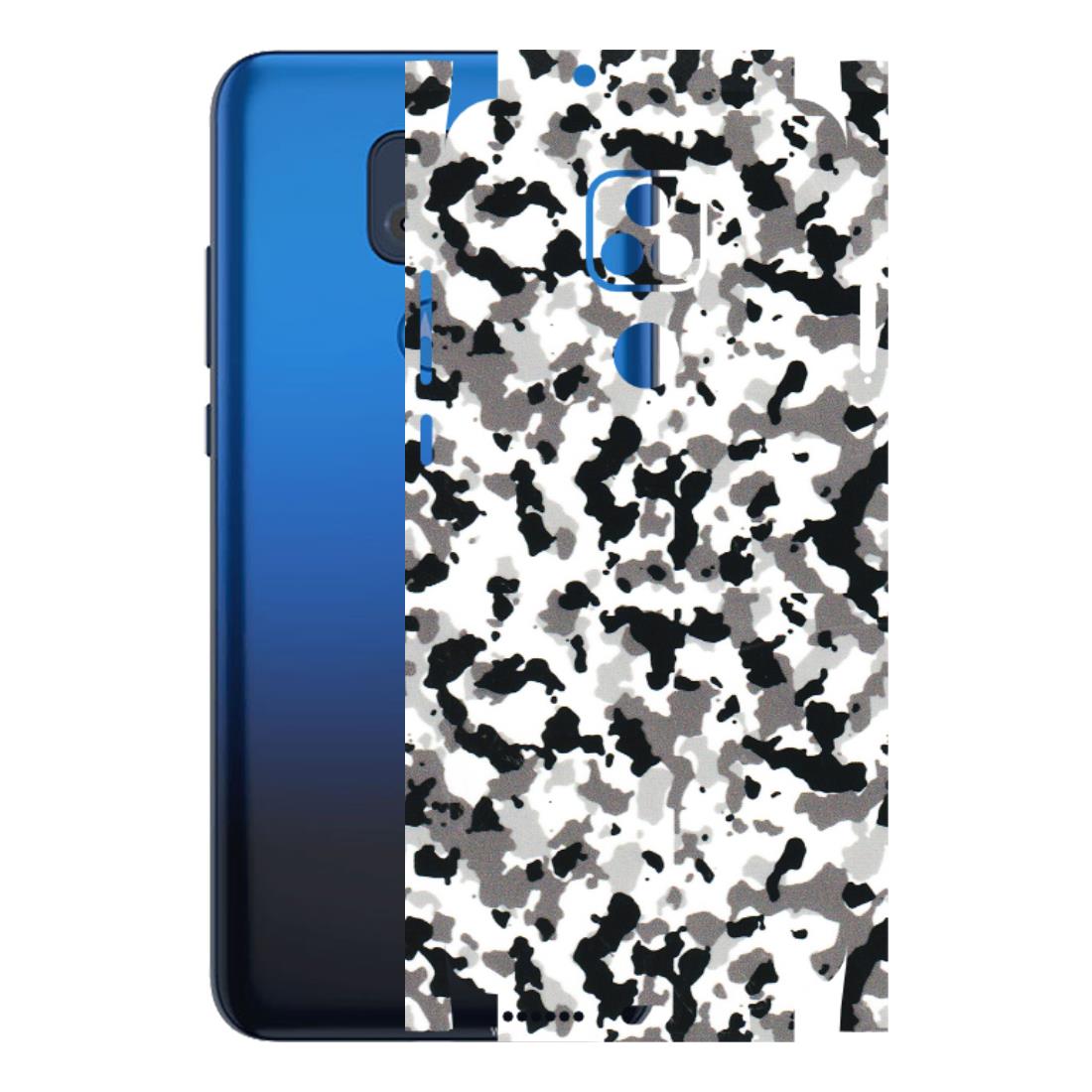 Motorola Phone Skins (All Models) - White Black Camouflage - 3D Embossed Finish (L-18) Motorola Moto G Play