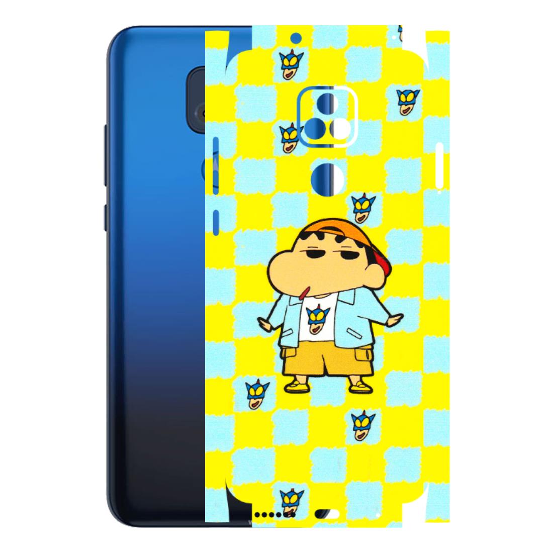 Motorola Phone Skins (All Models) - Yellow Blue Shinchan Cute - 3D Embossed Finish (L-221) Motorola Moto G Play