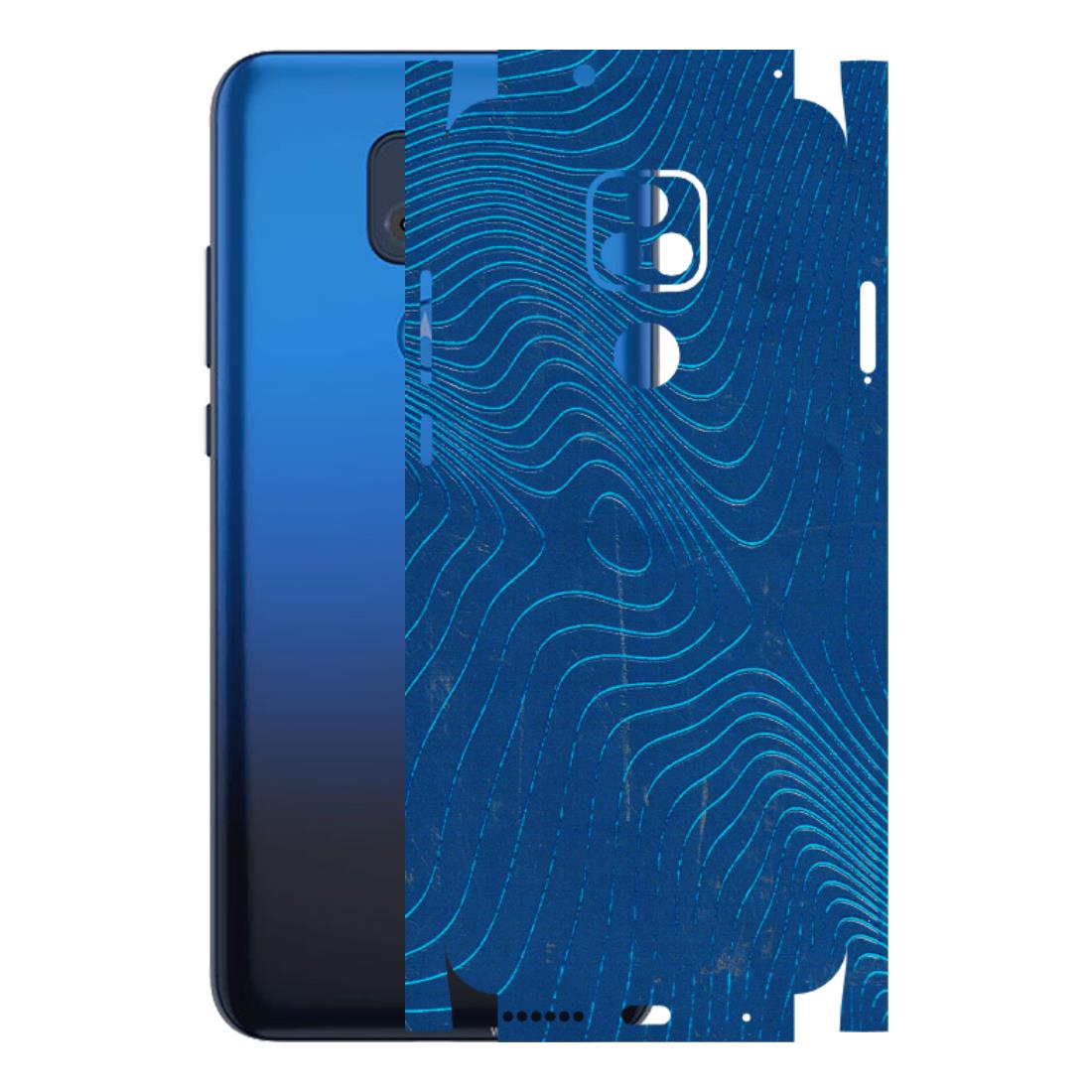 Motorola Phone Skins (All Models) - Abstract Blue Line Map - 3D Embossed Finish (L-272) Motorola Moto G Play