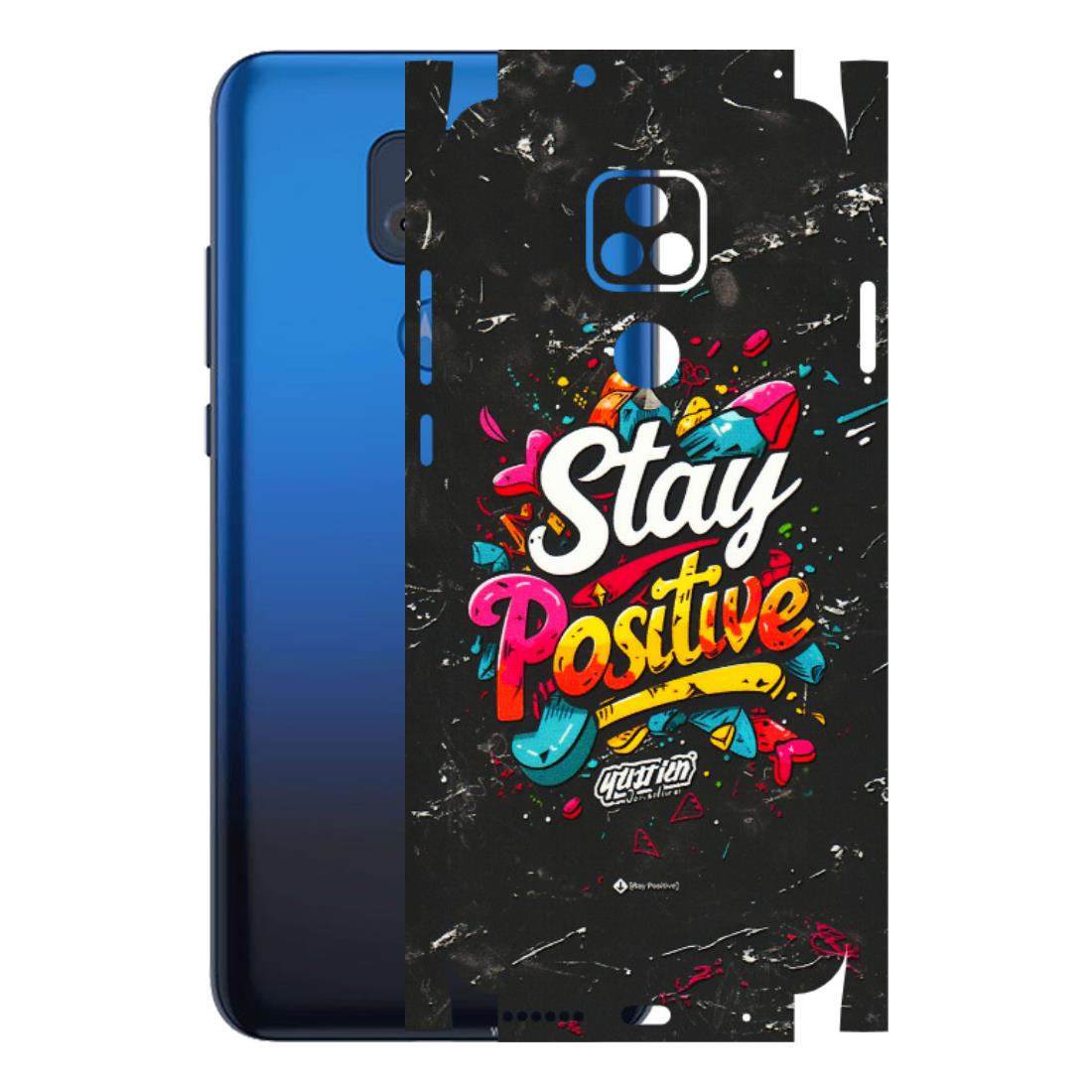 Motorola Phone Skins (All Models) - Stay Positive Black - 3D Embossed Finish (L-31) Motorola Moto G Play