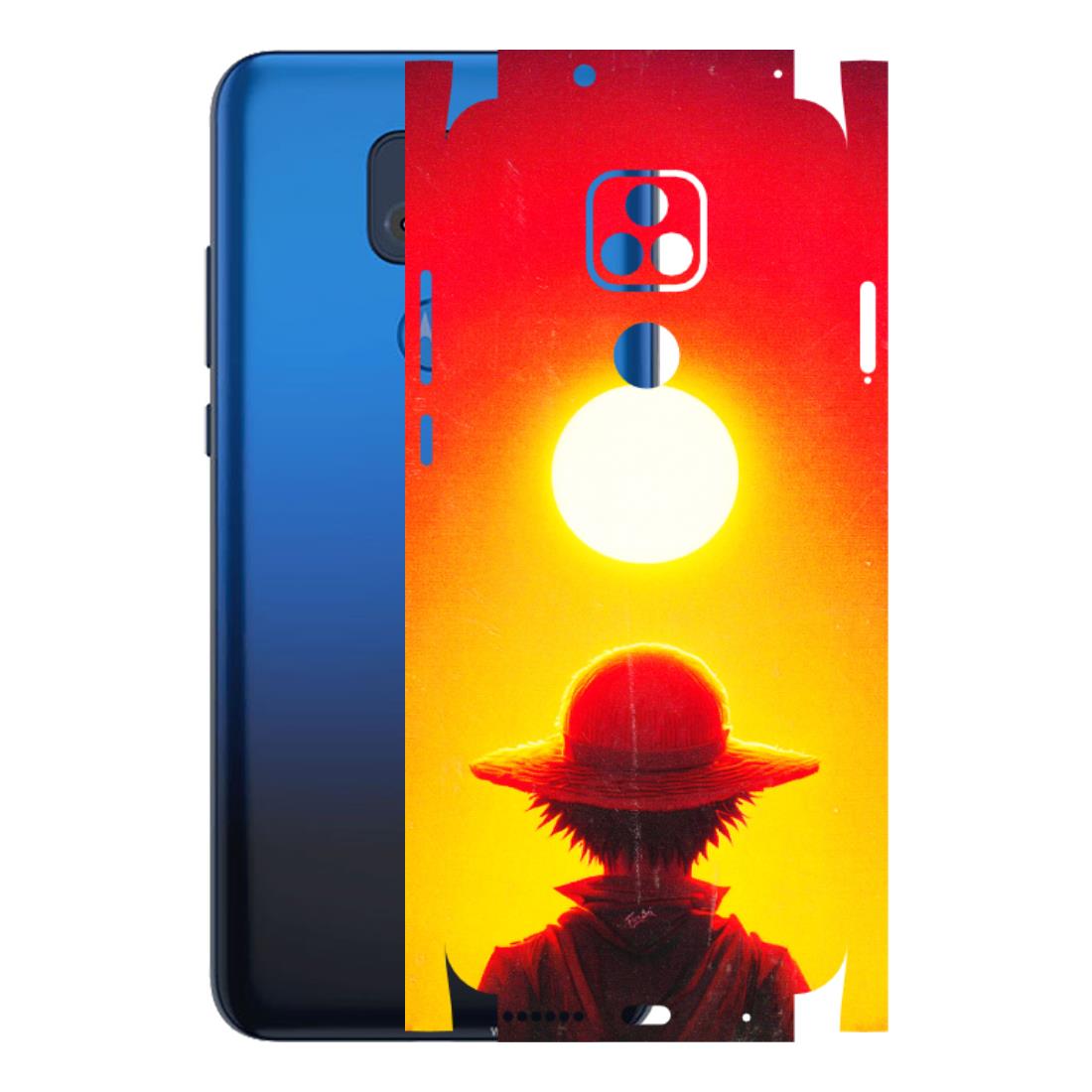 Motorola Phone Skins (All Models) - Cool Sunset With Monkey D.Luffy Anime - 3D Embossed Finish (L-329) Motorola Moto G Play