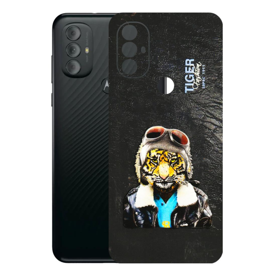 Motorola Phone Skins (All Models) - Rider Tiger - 3D Embossed Finish (L-113) Motorola Moto G Power